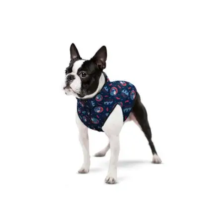 Курточка для собак WAUDOG Clothes с рисунком "Бэтмен красно-голубой", S35, В 47-50 см, С 27-30 см