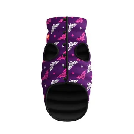 Курточка для собак WAUDOG Clothes с рисунком "Чудо-женщина фиолет", S35, В 47-50 см, С 27-30 см