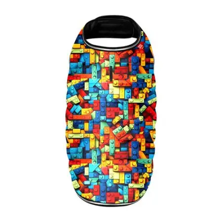 Курточка-накидка для собак WAUDOG Clothes, рисунок "Блоки", L, А 41 см, B 58-70 см, С 42-52 см