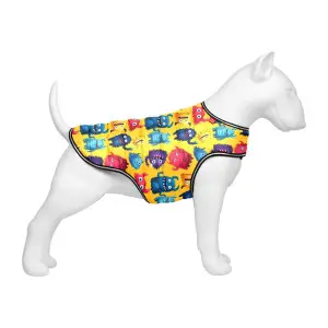 Курточка-накидка для собак WAUDOG Clothes, малюнок "Мохнаті монстри", L, А 41 см, B 58-70 см, С 42-52 см