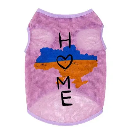 Майка для собак WAUDOG Clothes малюнок "Дім", сітка, L, B 42-45 см, C 28-31 см рожевий