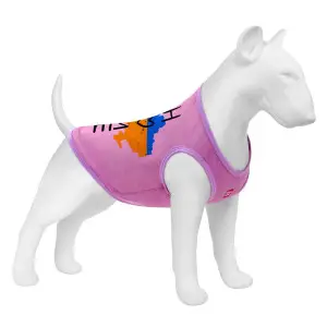 Майка для собак WAUDOG Clothes малюнок "Дім", сітка, S, B 30-33 см, C 18-21 см рожевий