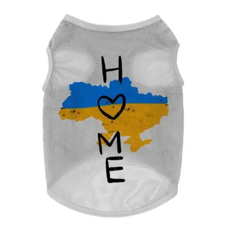 Майка для собак WAUDOG Clothes малюнок "Дім", сітка, S, B 30-33 см, C 18-21 см сірий