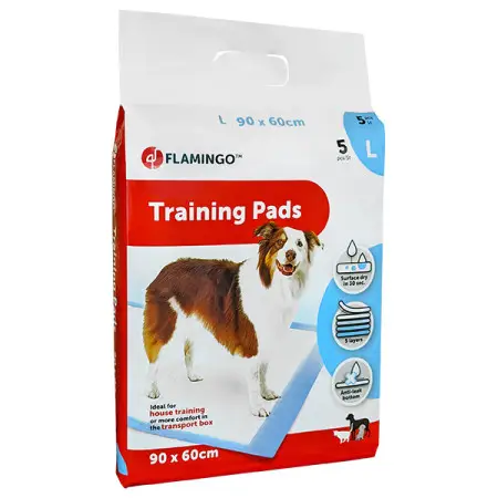 Flamingo Training Pads Puppy ФЛАМІНГО одноразова пелюшка для цуценят , L, 90х60 см, 5 шт