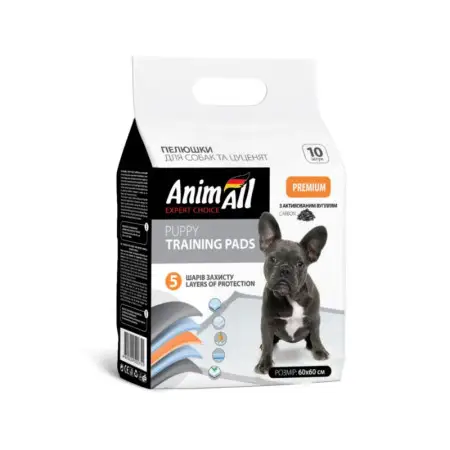 Пелюшки AnimAll 60х60 см з активованим вугіллям 10 шт