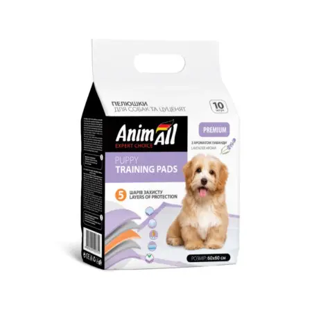 Пелюшки AnimAll 60х60 см з ароматом лаванди 10 шт