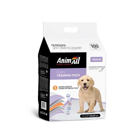 Пелюшки AnimAll 60х60 см з ароматом лаванди 100 шт