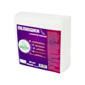 Пелюшки гігієнічні поглинаючі з ароматом лаванди Lucky Pet розмір:60x60 cм, 10 шт