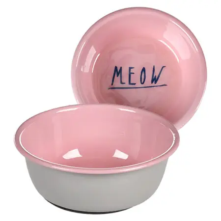 Flamingo Nell Round ФЛАМІНГО НЕЛЛ КРУГЛА емальована миска для котів 250 мл