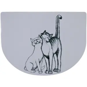 Коврик Trixie Pussy Cats под миски для кошек, пластиковый, 40х30 см (белый)