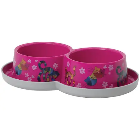 Moderna Double Trendy Dinner Friends Forever МОДЕРНА ДРУЗІ НАЗАВЖДИ подвійна миска для котів, 2х350мл, рожевий