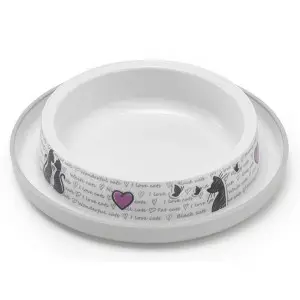 Moderna Trendy Dinner Cats in Love МОДЕРНА ЗАКОХАНІ КОТИ миска для котів, 210мл , Білий