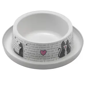 Moderna Trendy Dinner Cats in Love МОДЕРНА ЗАКОХАНІ КОТИ миска для котів, 350мл , Білий