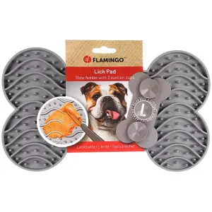 Flamingo Lick Pad Yummee ФЛАМІНГО ЛИЗАЛЬНИЙ КИЛИМОК антистрес для собак і котів , L 29,8х17,5х2,5 см, Сірий
