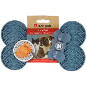 Flamingo Lick Pad Yummee ФЛАМІНГО ЛИЗАЛЬНИЙ КИЛИМОК антистрес для собак і котів , M Cиньо-Сірий