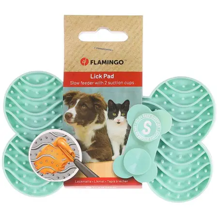 Flamingo Lick Pad Yummee ФЛАМІНГО ЛИЗАЛЬНИЙ КИЛИМОК антистрес для собак і котів , S, М’ятний