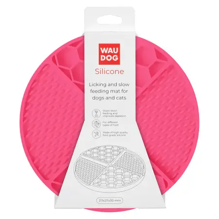 Килимок для злизування і повільного харчування WAUDOG Silicone, 211х211х30 мм, рожевий