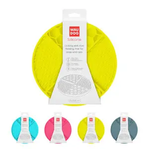 Килимок для злизування і повільного харчування WAUDOG Silicone, 211х211х30 мм, жовтий