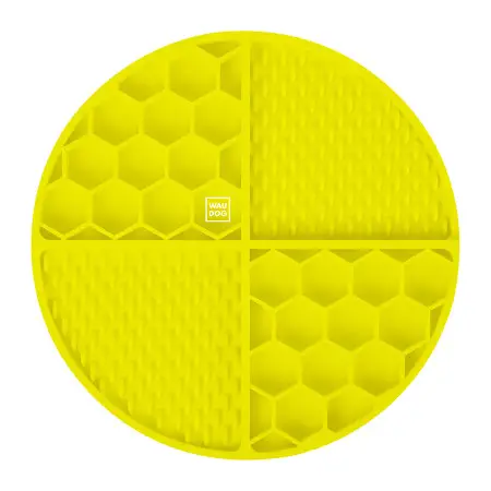 Килимок для злизування і повільного харчування WAUDOG Silicone, 211х211х30 мм, жовтий