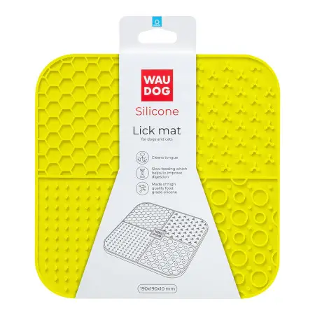 Килимок для злизування WAUDOG Silicone, 190х190х10 мм, жовтий