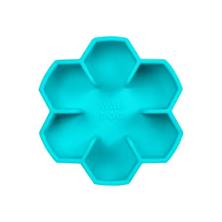 Миска для медленного кормления WAUDOG Silicone, 450 мл, голубой