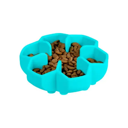 Миска для медленного кормления WAUDOG Silicone, 450 мл, голубой