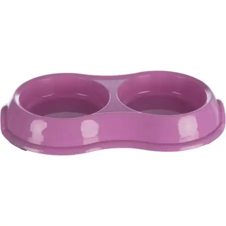 Миска Trixie для собак, подвійна, 2х200 л, d:11 см, 26х4х14 см (пластик)