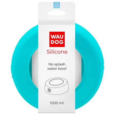 Миска-непроливайка WAUDOG Silicone 1 л блакитний
