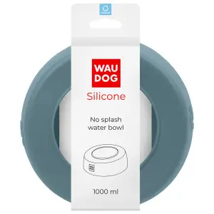 Миска-непроливайка  WAUDOG Silicone, 1 л серый