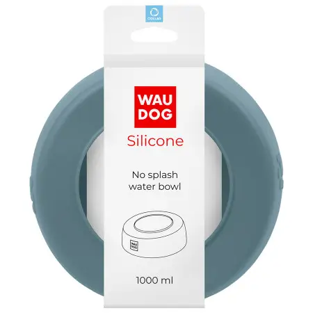 Миска-непроливайка WAUDOG Silicone, 1 л серый