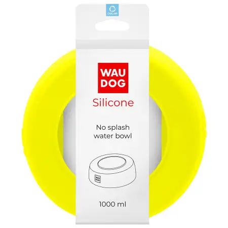Миска-непроливайка WAUDOG Silicone 1 л жовтий