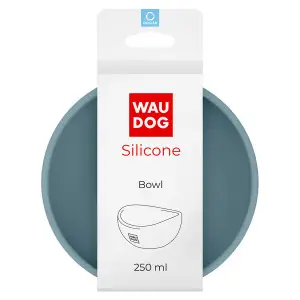 Миска WAUDOG Silicone, 250 мл сірий