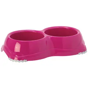 Moderna Double Smarty Bowl Small МОДЕРНА СМАРТІ подвійна миска для собак і котів, 2х330мл , Яскраво-рожевий