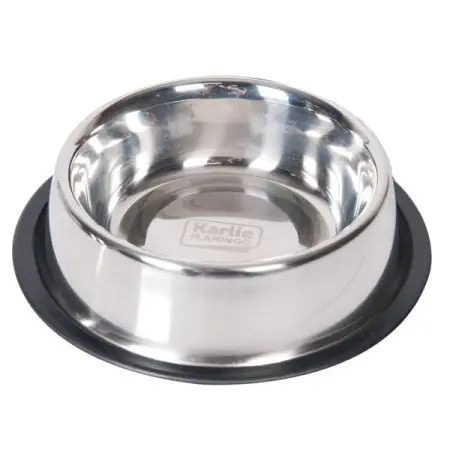 Flamingo Dish Rubber Rim ФЛАМІНГО РУБЕР РІМ миска з гумовим обідком для собак, нержавіюча сталь 1,59 л