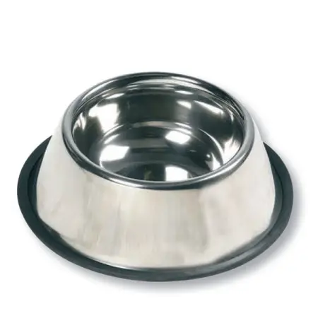 Flamingo Dish Rubber Rim ФЛАМІНГО РУБЕР РІМ миска з гумовим обідком для собак, нержавіюча сталь 470 мл
