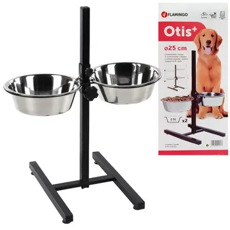 Flamingo Otis+ H-Stand М ФЛАМИНГО ОТИС+ миски для собак на штативе, 2х2.5л