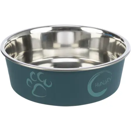 Миска Trixie для собак, из нержавеющей стали и пластика 1,4л/21см
