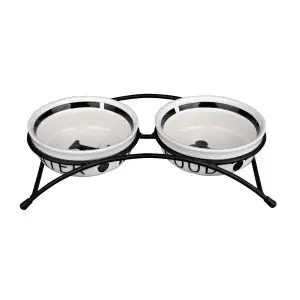 Миски Trixie Eat on Feet для собак, на металевій підставці, керамічні, 13 см, 2х250 мл