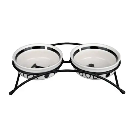 Миски Trixie Eat on Feet для собак, на металлической подставке, керамические, 13 см, 2х250 мл