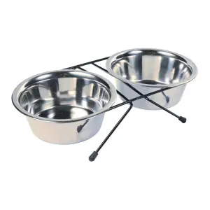 Миски Trixie для собак, на підставці, металеві, 24 см, 2х2.8 л