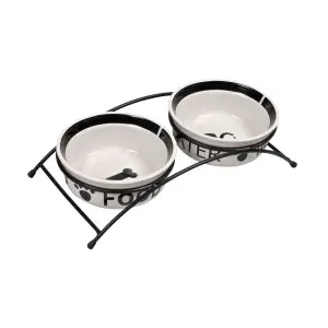Миски Trixie Eat on Feet для собак, на металевій підставці, керамічні, 15 см, 2х600 мл