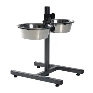 Миски Trixie для собак, на регульованій підставці, металеві, 20 см, 2х1.8 л