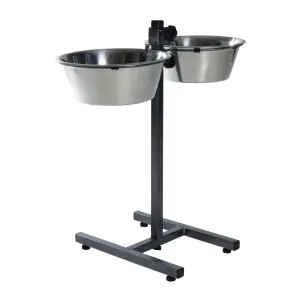 Миски Trixie для собак, на регульованій підставці, металеві, 28 см, 2х4.5 л
