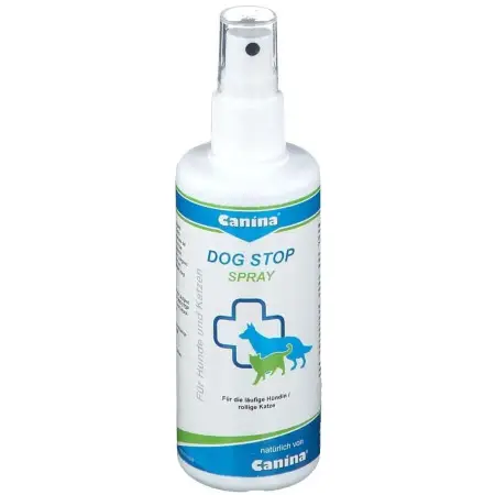 Гігієнічний засіб Canina Dog Stop Spray для собак і котів для заспокоєння спрей при тічці сук 100 мл