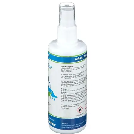 Гігієнічний засіб Canina Dog Stop Spray для собак і котів для заспокоєння спрей при тічці сук 100 мл