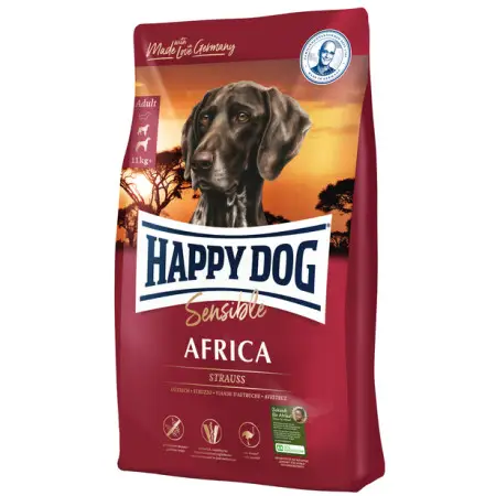 Сухий корм Happy Dog Sensible Africa для дорослих собак при алергіях та харчовій непереносимості зі страусом та картопляними пластівцями (без злаків), 4 кг, (3547)