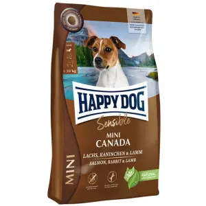 Сухий корм Happy Dog Sensible Mini Canada для собак дрібних порід вагою до 10 кг з лососем, кроликом та ягням 4 кг