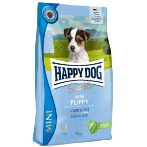 Сухий корм Happy Dog Sensible Mini Puppy для цуценят дрібних порід вагою до 10 кг від 1 до 12 місяців з ягням та рисом 800 г