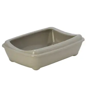 Moderna Arist-O-Tray Large МОДЕРНА АРІСТ-О-ТРЕЙ ЛАДЖ туалет з бортиком лоток для котів, 50х38х14см , Теплий сірий