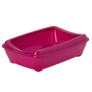 Moderna Arist-O-Tray Large МОДЕРНА АРІСТ-О-ТРЕЙ ЛАДЖ туалет з бортиком лоток для котів, 50х38х14см , Яскраво-рожевий